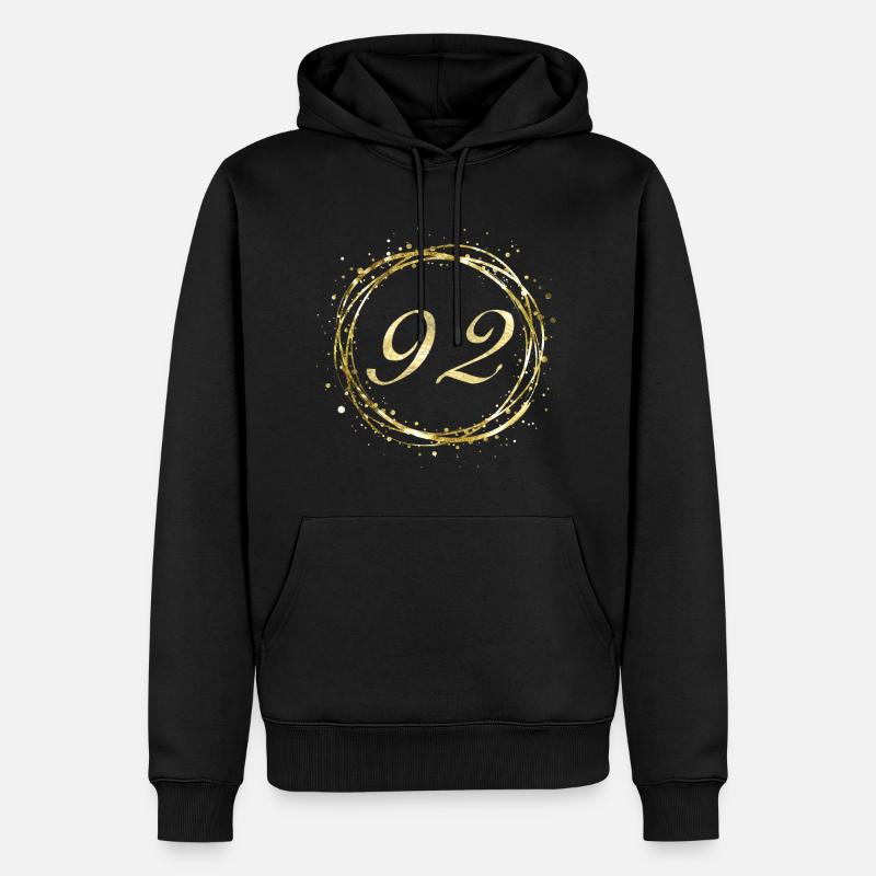 92 - Männer Premium Bio Hoodie - Schwarz