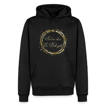 Schön das es Dich gibt - Männer Premium Bio Hoodie - Schwarz - Vorne - Nico (187cm)