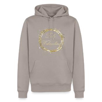 Joyeux Noël - Sweat à capuche Premium bio Homme - taupe - Devant - Nico (187cm)