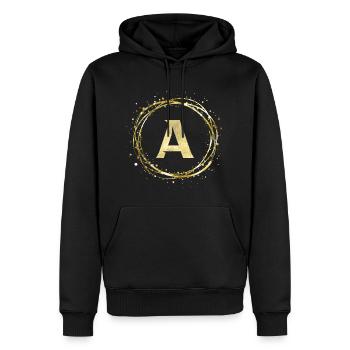 A - Männer Premium Bio Hoodie - Schwarz - Vorne - Nico (187cm)