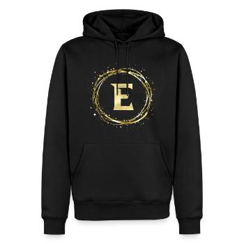 E - Männer Premium Bio Hoodie - Schwarz - Vorne - Nico (187cm)