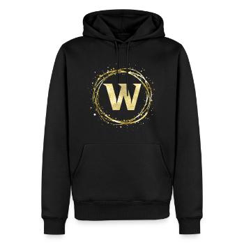 W - Sweat à capuche Premium bio Homme - noir - Devant - Nico (187cm)