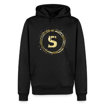 S - Männer Premium Bio Hoodie - Schwarz - Vorne - Nico (187cm)