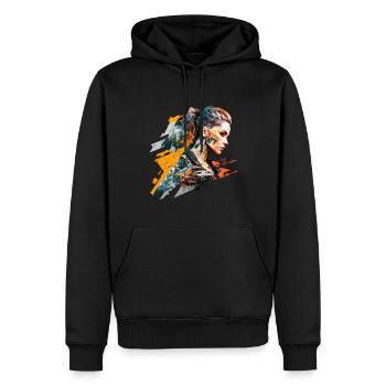 Cyber Punk No108 - Männer Premium Bio Hoodie - Schwarz - Vorne - Nico (187cm)