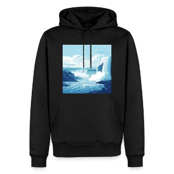 Niagara Falls - cool et minimaliste - Sweat à capuche Premium bio Homme - noir - Devant - Nico (187cm)
