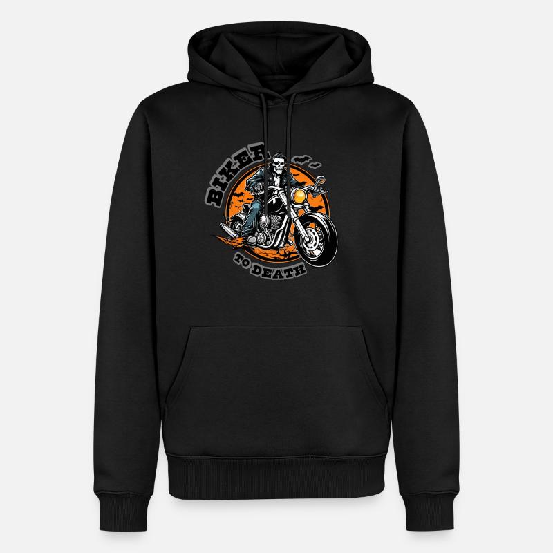 BIKER ZU TODE - Männer Premium Bio Hoodie - Schwarz