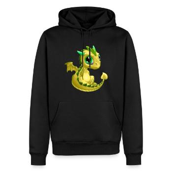 Baby Drache Gelb | Niedlicher gelber Baby Drache - Männer Premium Bio Hoodie - Schwarz - Vorne - Nico (187cm)