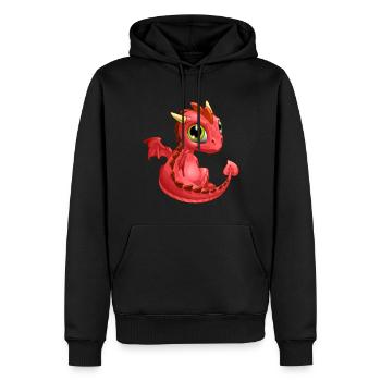 Baby Drache Rot | Niedlicher roter Baby Drache - Männer Premium Bio Hoodie - Schwarz - Vorne - Nico (187cm)