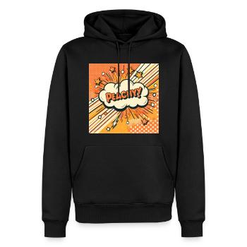 Peachy Pfirsich - Männer Premium Bio Hoodie - Schwarz - Vorne - Nico (187cm)