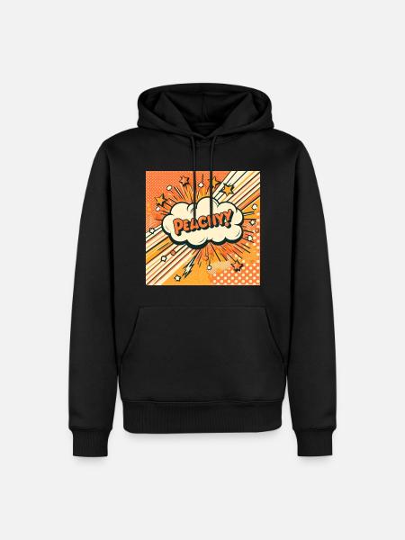 Peachy Peach - Men’s Premium Organic Hoodie - black