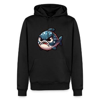 cute angry Piranha - Männer Premium Bio Hoodie - Schwarz - Vorne - Nico (187cm)