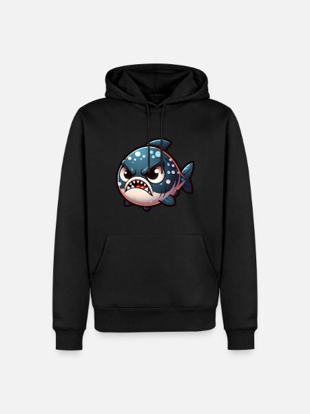 cute angry piranha - Men’s Premium Organic Hoodie - black