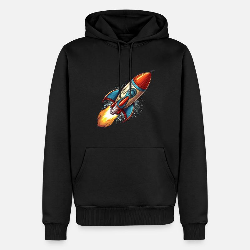 Rocket in comic style - Men’s Premium Organic Hoodie - black