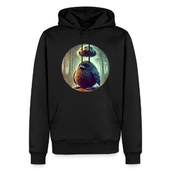 Corbeau Triste sous la Pluie - Sweat à capuche Premium bio Homme - noir - Devant - Nico (187cm)