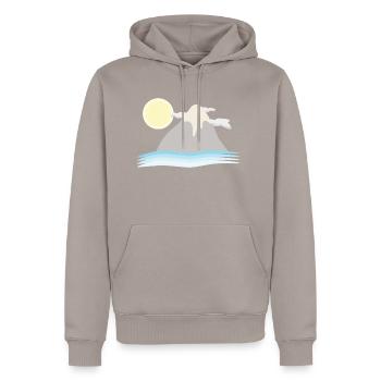 Berg Berge - Männer Premium Bio Hoodie - Taupe - Vorne - Nico (187cm)
