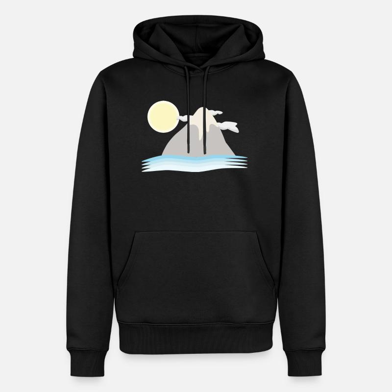 Berg Berge - Männer Premium Bio Hoodie - Schwarz