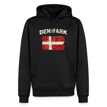 Denmark Flag - Dänemark Flagge - Männer Premium Bio Hoodie - Schwarz - Vorne - Nico (187cm)