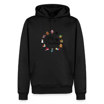 Merry Christmas - Sweat à capuche Premium bio Homme - noir - Devant - Nico (187cm)