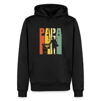 dad beekeeper t-shirt dad beekeeping - Men’s Premium Organic Hoodie - black - Front - Nico (187cm)