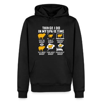 Dinge, die ich in meiner Freizeit mache Schafe lustige Schafe - Männer Premium Bio Hoodie - Schwarz - Vorne - Nico (187cm)