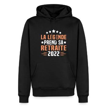 La légende prend sa retraite 2022 cadeau retraité - Sweat à capuche Premium bio Homme - noir - Devant - Nico (187cm)