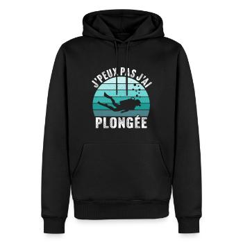 J'peux pas j'ai plongée sous-marine - Sweat à capuche Premium bio Homme - noir - Devant - Nico (187cm)