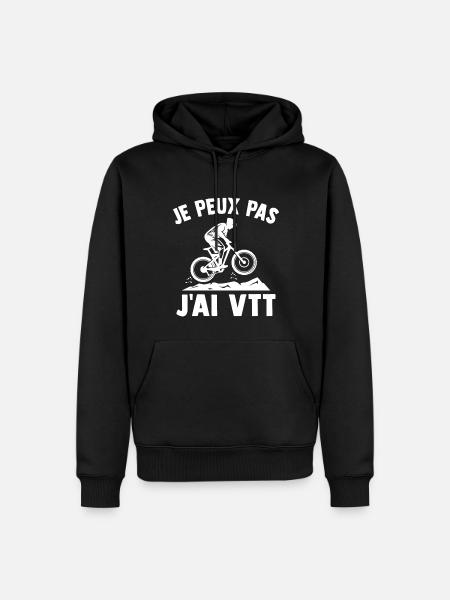 Je peux pas j'ai vtt - Sweat à capuche Premium bio Homme - noir