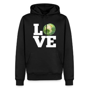 LOVE BRUSSELS SPROUTS - LOVE BRUSSEL SPROUTS - Men’s Premium Organic Hoodie - black - Front - Nico (187cm)