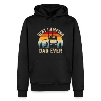best camping dad ever t-shirt camping dad - Men’s Premium Organic Hoodie - black - Front - Nico (187cm)