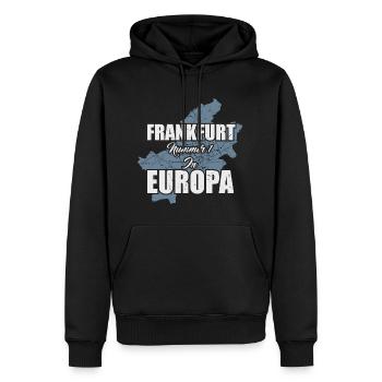 Frankfurt Fan Shirt Damen Herren Kinder - Männer Premium Bio Hoodie - Schwarz - Vorne - Nico (187cm)