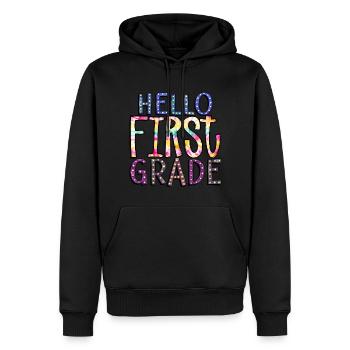 Bonjour Première année Rainbow Girls Boys Équipe d’enseignants - Sweat à capuche Premium bio Homme - noir - Devant - Nico (187cm)