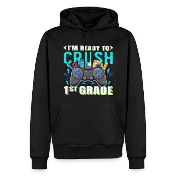 Je suis prêt à écraser les filles arc-en-ciel de 1ère année garçons - Sweat à capuche Premium bio Homme - noir - Devant - Nico (187cm)