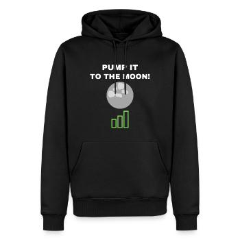 Crypto zum Mond Aktien Spruch - Männer Premium Bio Hoodie - Schwarz - Vorne - Nico (187cm)