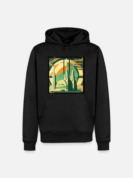 Space retrofuturism - Men’s Premium Organic Hoodie - black
