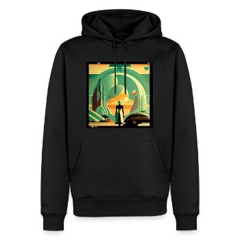Horizonte der Zukunft - Männer Premium Bio Hoodie - Schwarz - Vorne - Nico (187cm)
