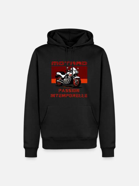 Motard Passion Intemporelle - Sweat à capuche Premium bio Homme - noir