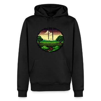 Friedliche Natur - Männer Premium Bio Hoodie - Schwarz - Vorne - Nico (187cm)