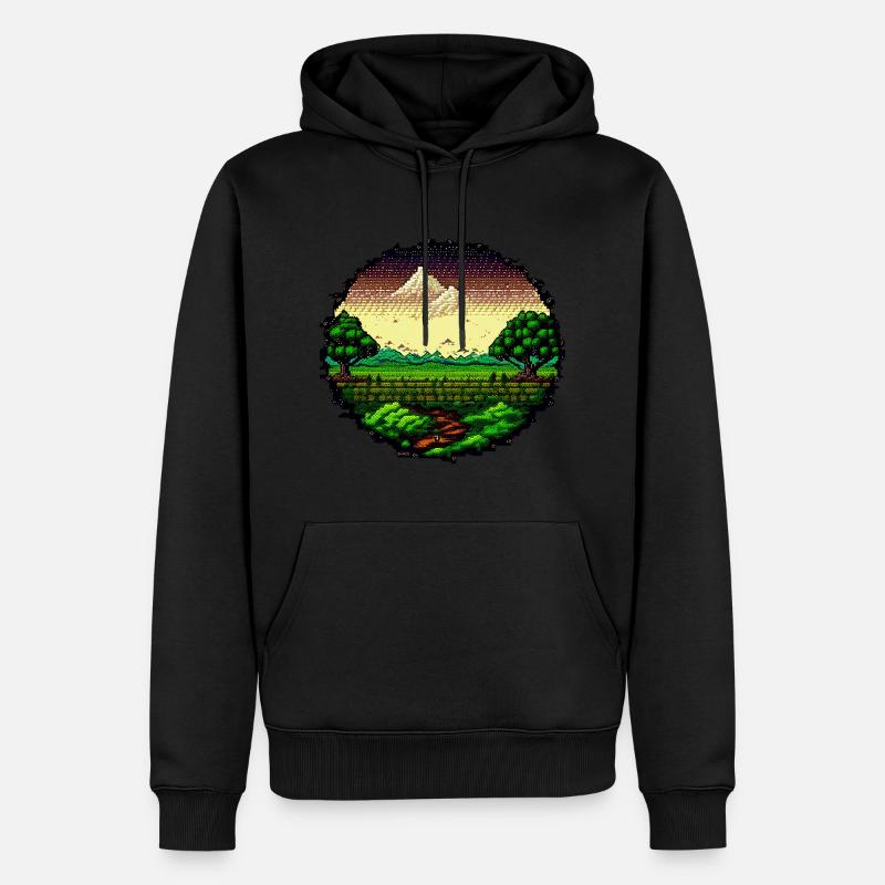 Nature Paisible - Sweat à capuche Premium bio Homme - noir