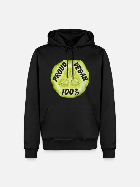 Fier végétalien / Fier végétalien 100% - Sweat à capuche Premium bio Homme - noir