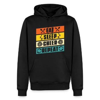 Cadeau Retro Cheerleading Drôle de pom-pom girl - Sweat à capuche Premium bio Homme - noir - Devant - Nico (187cm)