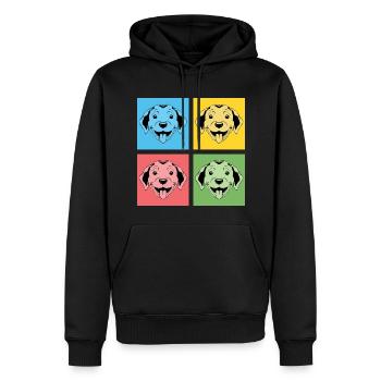 Hundefreund Hund Haustier Geschenk Pop Art Puggle - Männer Premium Bio Hoodie - Schwarz - Vorne - Nico (187cm)
