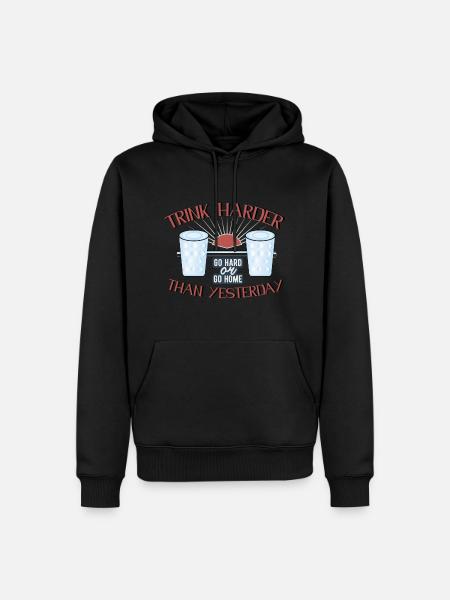 Pire qu’hier - Sweat à capuche Premium bio Homme - noir