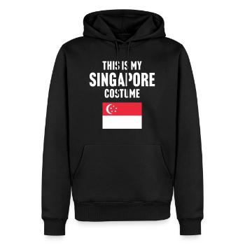 C’est mon costume de Singapour - Sweat à capuche Premium bio Homme - noir - Devant - Nico (187cm)