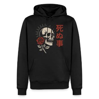 Japanese Death Skull - Männer Premium Bio Hoodie - Schwarz - Vorne - Nico (187cm)