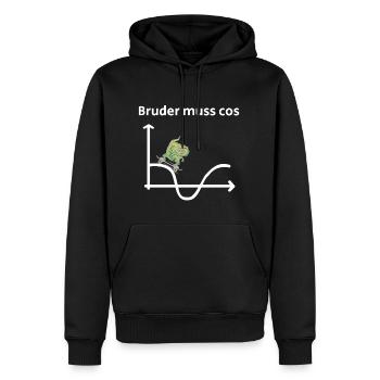 Witziges Matheshirt | Bruder muss cos - Männer Premium Bio Hoodie - Schwarz - Vorne - Nico (187cm)