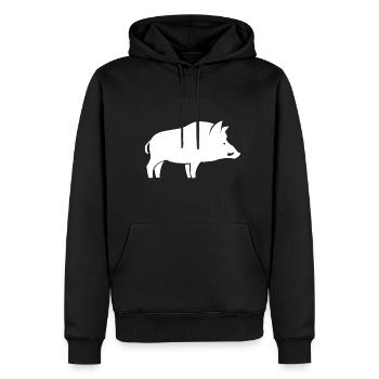 Chasse chasser chasseur sanglier cadeau cool - Sweat à capuche Premium bio Homme - noir - Devant - Nico (187cm)