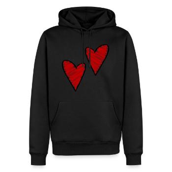 herzen symbol liebe - Männer Premium Bio Hoodie - Schwarz - Vorne - Nico (187cm)