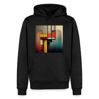 Illustration inspiriert von Bauhaus-Architektur - Männer Premium Bio Hoodie - Schwarz - Vorne - Nico (187cm)