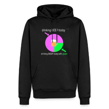 I drink beer today - I think - Men’s Premium Organic Hoodie - black - Front - Nico (187cm)