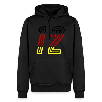 12 Symbole numérique Allemagne - Sweat à capuche Premium bio Homme - noir - Devant - Nico (187cm)